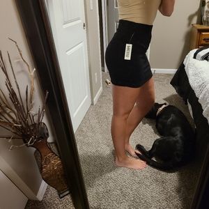 Black, lace mini skirt